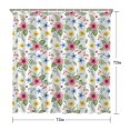 thumbnail image 5 of Pioneer Flower Floral Print Pattern Shower Curtain 72"x72", Bathroom Decorative Shower Curtain Set with 12 Hooks, Waterproof Washable, 5 of 6