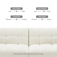 thumbnail image 5 of Mopio Aaron Twin Futon Sofa Split Back Design 77.5" Pearl White Boucle Fabric, 5 of 8
