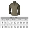 thumbnail image 2 of Camisetas de uniforme de combate de manga larga para hombre (Verde M), 2 of 6