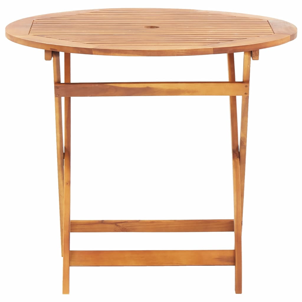 Lowestbest 35.4"x29.5" Folding Garden Table, Solid Acacia Wood Bistro Table with A Umbrella Hole Lowestbest 35.4"x29.5" Folding Garden Table, Solid Acacia Wood Bistro Table with A Umbrella Hole
