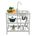 thumbnail image 6 of Stainless Steel Free Standing Single Bowl Kitchen Sink with Workbench & Storage Shelves, Commercial Restaurant Utility Sink for Laundry Room, Backyard, Garages, 6 of 14
