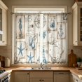 thumbnail image 6 of huayou 2 Pack Printed Kitchen Tier Curtains, 27.56x59.06 Inch Vintage Nautical Starfish Seahorse Anchor Postcard Short Window Curtains for Indoor Kitchen Coastal Home Decor, 6 of 7