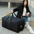 thumbnail image 2 of Sacs à Roues Pliables Sac de Rangement pour Bagages avec Roues Grande Capacité Bagage de Cabine Porte-Bagages Chariot Extensible Valise, 2 of 5