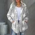 thumbnail image 6 of TIANZEN Casual Winter Jacket With Star Print Lined Warm Cozy Outerwear For Cold Weather Full Zip Hoodies for Women Short Sleeve Jacket Soft Jackets for Women Cute, 6 of 9