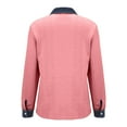 thumbnail image 4 of Womens Long Sleeve Shirts Denim Collar Button Up Patchwork Knit Casual Wear Tops for Women Trendy Pink S, 4 of 9