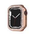 thumbnail image 2 of Bling Double-Rows Rhinestone Bumper Case for Apple watch 38/40/41/42mm,Diamond Protective Cover for Women,Hard PC Frame Protector for iWatch Series 10 9 8 7 6 SE 5 4 3 2 1,Rosegold, 2 of 7