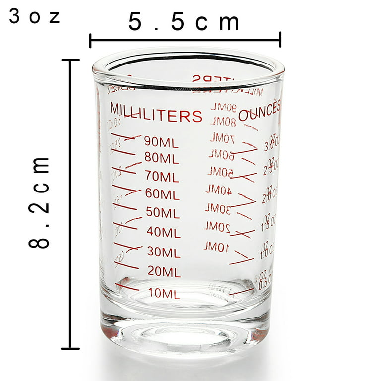 BCnmviku 2PCS 4 Ounce/120ML Measuring Cup Shot Glass Liquid Heavy High  Espresso Glass Cup