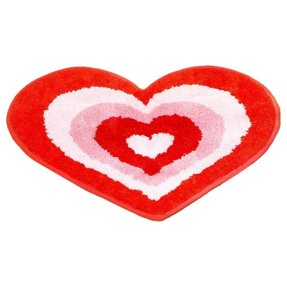 Xoxingysm Carpet Valentine'S Day Heart Shaped Carpet Valentine'S Day Bathroom Decoration Non Slip Bathroom Mat Red Bathroom Decoration Heart Rug Washable Heart Shaped Floor & Door Mat Welcome