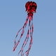 thumbnail image 2 of Cometa de gran tamaño 3D de una sola línea con línea de vuelo de 30 m y cola larga para niños y adultos. negro rojo, 2 of 9