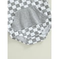 thumbnail image 7 of Bagilaanoe Newborn Baby Girls Boys Summer Romper Tops Short Sleeve Checkerboard Print Casual Hooded Bodusuit 6M 12M 18M 24M Pullover, 7 of 7