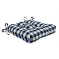 thumbnail image 3 of Kate Aurora Country Living Plush Gingham Plaid Checkered Country Farmhouse Chair Cushions, Pads With Tear Proof Ties - Assorted Colors, 3 of 3
