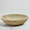 thumbnail image 2 of Hand-Carved Light Travertine Round Vessel Sink – Premium Natural Stone Bathroom Fixture, 2 of 3