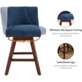 thumbnail image 6 of Modern Swivel Bar Stools Set of 4, 26" Navy Blue Counter Height Bar Stools with Back for Kitchen Island, Fabric Upholstered Island Chairs with Wood Legs, Barstool Chairs, 6 of 6