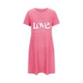 thumbnail image 4 of HomeGardon Women's Sleepwear Nightgowns for Women,Fashion Print Medium Length Dress Oversized Short Nightgown Fashion Chest Print Short Sleeve Nightdress,S-XXL, 4 of 6