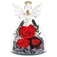 thumbnail image 2 of Preserved Rose in Glass Angel Figurine Eternal Rose Forever Flowers Gifts for Mom Mothers Day Birthday Christmas Anniversary Presents for Grandma Wife Sister Daughter Friends Women, 2 of 5