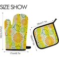 thumbnail image 2 of Lemon Oven Glove and Pot Holder Set Heat Resistant 428°F Fruit Oven Mitt Potholders Non-Slip 2-Piece Washable Safe Mats Cooking Baking Accessories Kitchen Decor, 2 of 5