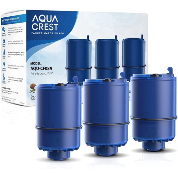 AQUA CREST Faucet Filter Replacement for All PUR®Plus Water Filter Replacement, PUR® Filter Replacement RF-9999®, NSF 42 Certified, 9-Month, 900-Gallon, 3 Pack