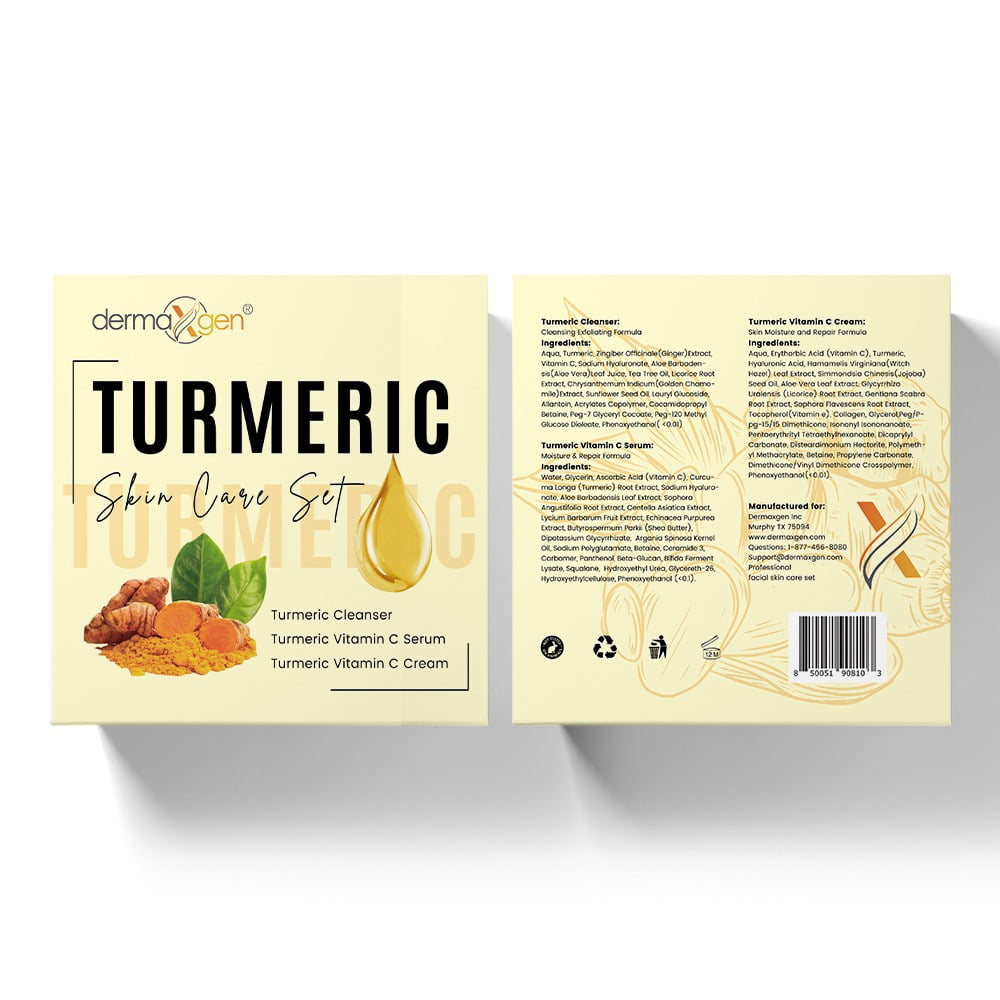 Dermaxgen Turmeric Complete Facial Care Kit - Skincare Gift Set