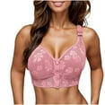 thumbnail image 4 of HVOBTTY Push Up Bra, Bras for Women Plus Size, Women's Non Magnetic and Non Steel Ring Gathered Bra with Thin Cup and Adjustable Lace Bra Underwear Pink, L, 4 of 4