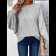 thumbnail image 4 of Suéter Básico Tipo Túnica para Mujer, Talla Grande, Larga, Holgado, Elegante, Cuello Redondo. Gris XXXL, 4 of 8