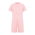 thumbnail image 3 of vastwit Girls Boys Adaptive Romper with Tube Access Special Needs Anti-strip Zip Back Short Leg Jumpsuit Pink 14, 3 of 6