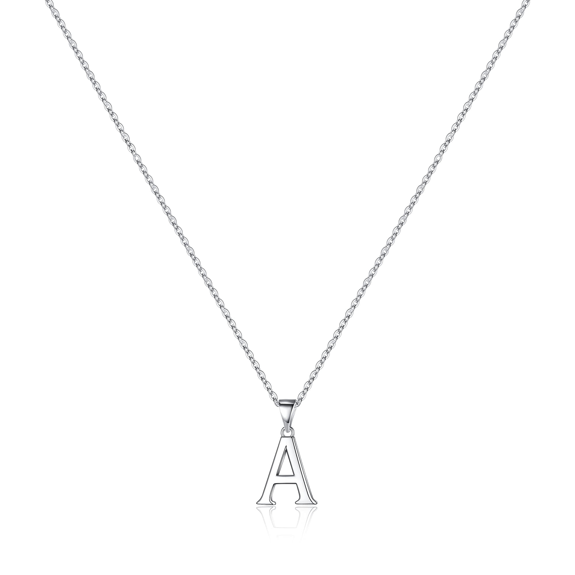 Turandoss S925 Sterling Silver Initial Necklaces for Women Dainty Tiny Letter Pendant Trend Jewelry Birthday Teacher Appreciation Mothers Day Graduation Gifts for Her Mom Kids Teen Girls Wife Ideas