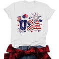 thumbnail image 6 of Mifsaly Independence Day Shirt Women Crewneck Short Sleeve Tops Summer Casual Usa Patriotic Graphic Cotton T Shirts Lightweight Breathable Daily Wear Fashion Tees XL, 6 of 6