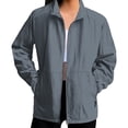 thumbnail image 6 of Stand Collar Women's Long Jacket Wind Resistant Button Front Hooded Coat for Outdoor, 6 of 7