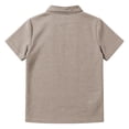 thumbnail image 6 of Bigetiay Boys Short Sleeve Shirt with Stand Collar Summer Casual Comfortable Athletic Top for Kids and Toddlers 6-7 Years, 6 of 7