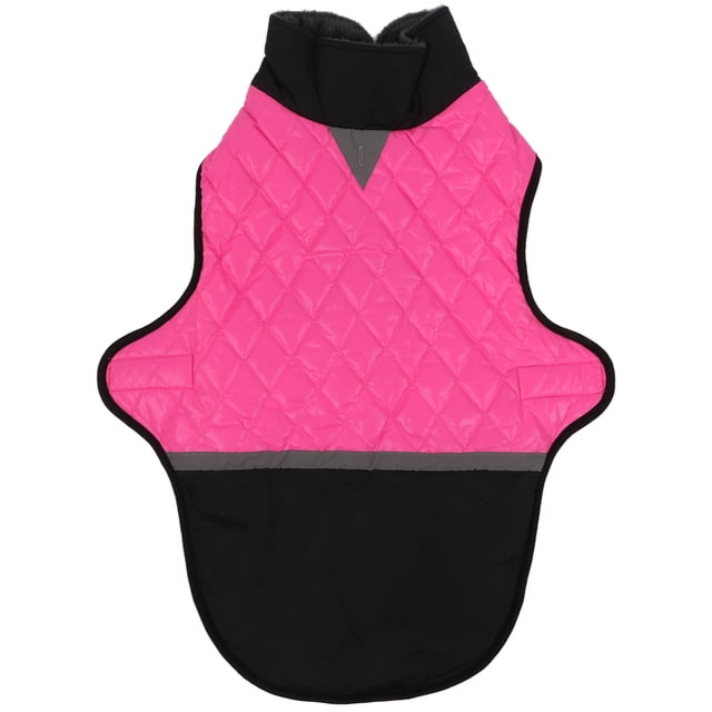 Abrigo para perro para clima frío, reflectante, impermeable, resistente al viento, chaqueta cálida para mascotas con orificio de tracción para perros medianos y grandes L