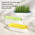 thumbnail image 2 of opvise Cat Grass Planter Soilless Planting Visible Water Level Drain Grid U-hole Sturdy Sink Detachable Catnip Grow Box Green, 2 of 8