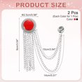 thumbnail image 2 of Uxcell Gem Chain Brooch Pins, 2Pcs Hanging Chain Brooch Suit Pin Tassel Crystal Badge Lapel Collar Pins for Women Men Shirts Tuxedo Scarf, Silver Tone(Black/Red), 2 of 7