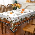 thumbnail image 2 of YIBAGA Fall Tablecloth, Thanksgiving Pumpkins ‌Trucks Buffalo Plaid Home Decor, 60 x 104 inch, Polyester, 2 of 5