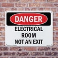 thumbnail image 5 of Electrical Room Not An Exit OSHA Danger Rigid Plastic Sign 14 Inch x 10 Inch - 10 Pack, 5 of 8