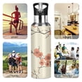 thumbnail image 7 of Yayeee 20oz Insulated Water Bottle Double Wall Stainless Steel with Flip Straw Lid, Light Red Flowers, 7 of 7
