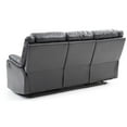 thumbnail image 4 of Pemberly Row Modern Faux Leather Double Reclining Sofa in Black, 4 of 5