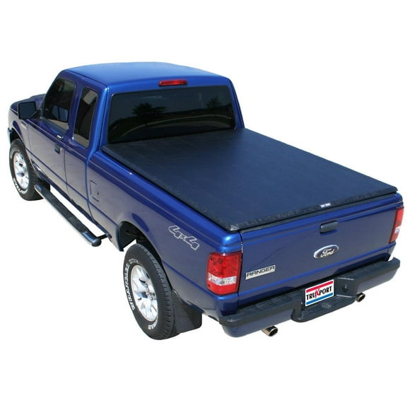 Fits 1993-2004 Ford Ranger Truxedo Tonneau Cover 247101 TruXport; Soft Roll-Up Hook And Loop; Lockable Using Tailgate Handle Lock; Black; Vinyl