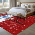 thumbnail image 4 of 8'x10' Area Rugs, Christmas Snowman Indoor Outdoor Area Rug for Living Room Bedroom, Xmas Birds Winter Snowflake Red Washable Bathroom Rugs Kitchen Floor Carpet Mats Home Decor Aesthetic, 4 of 8