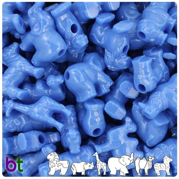 BeadTin Periwinkle Opaque Safari Animal Pony Beads (2oz)