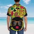 thumbnail image 6 of Bixox Men's Hawaiian Shirts Men's Black Head Woman with Mushroom Hair Print Short-Sleeve Shirt-Small, 6 of 8