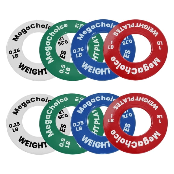 Shininglove Fractional Plates Set 0.25, 0.5, 0.75, 1 lbs - Micro Weight Plates for Incremental Gains, 2" Barbell, Color Coded Steel Plates
