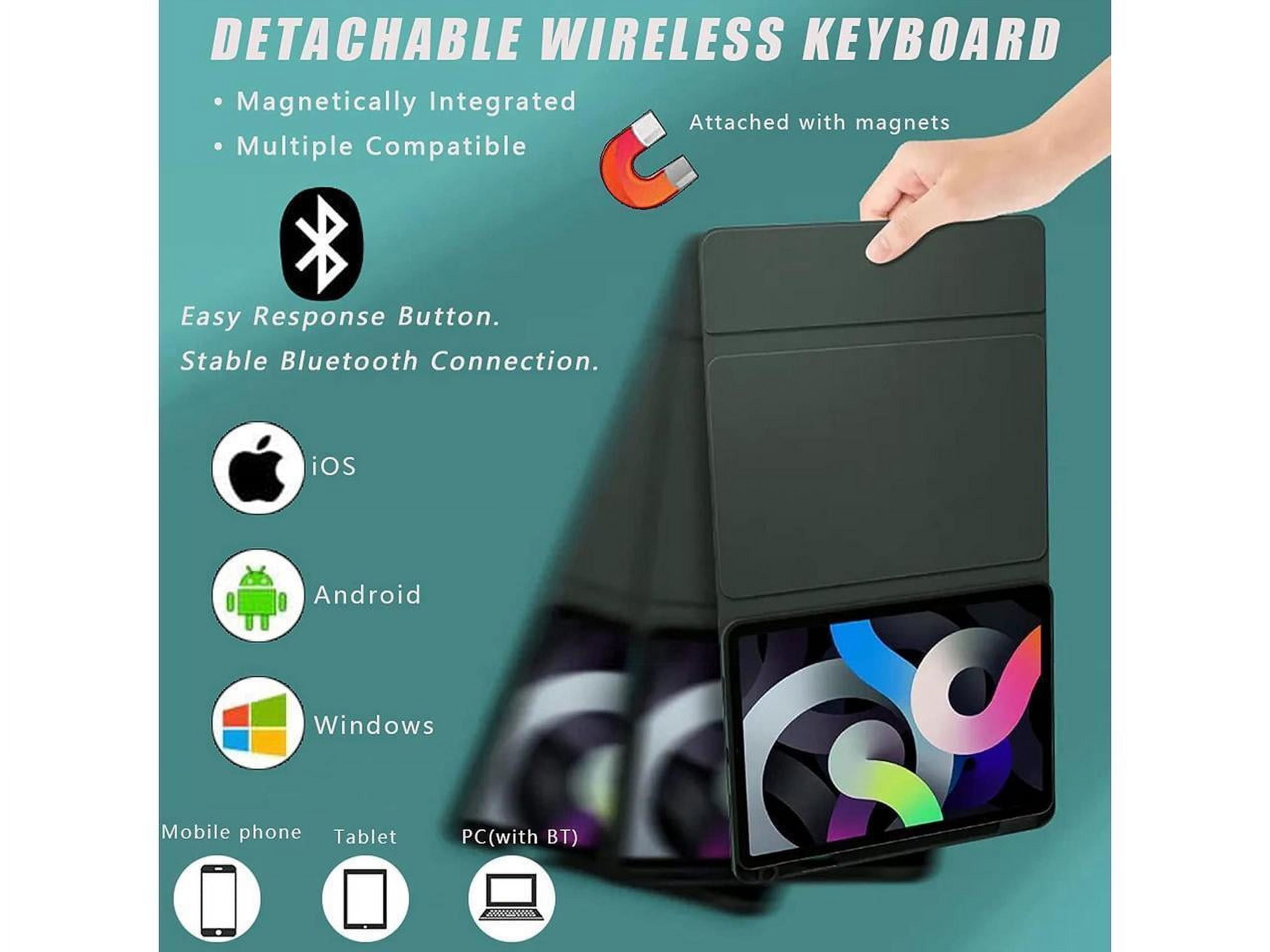 Touchpad Keyboard Case for iPad 10.2 inch 9th 8th 7th 2021/2020/2019, iPad Pro 10.5 inch/iPad Air 3 10.5, Smart Stand Cover with Detachable Wireless Magnetic Keyboard, Pencil Holder