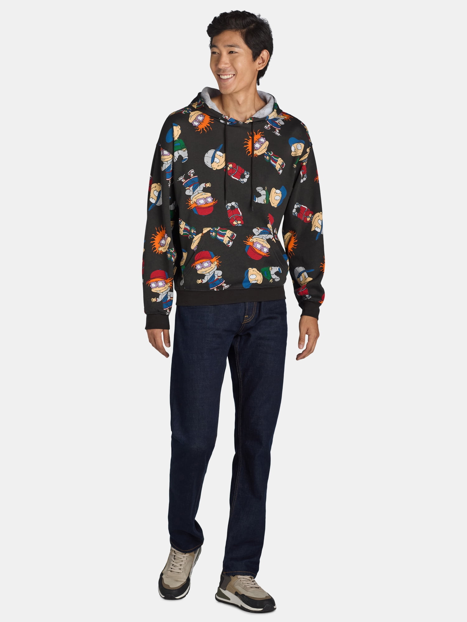 Rugrats Men's All-Over Print Pullover Hoodie with Pocket