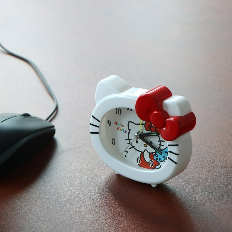 Girl Fashion Portable Cute Cartoon Hello Kitty Analog Display Bedside Alarm  Clock Gift