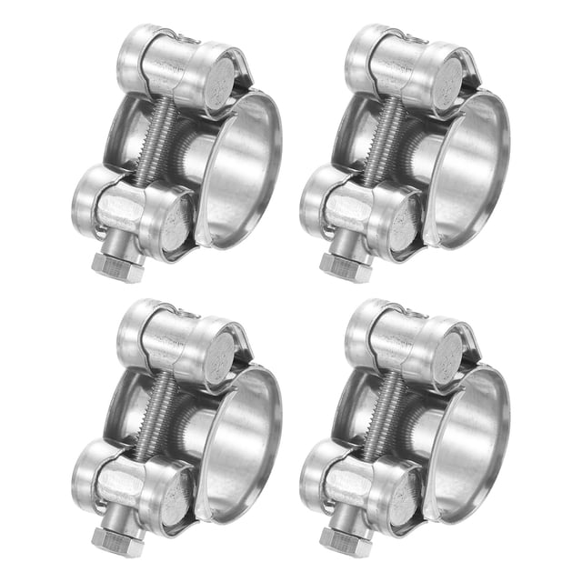 Unique Bargains T-Bolt Hose Clamp 4Pack 23-25mm 201 Stainless Steel Intake Intercooler Clamps