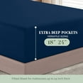 thumbnail image 3 of Elegant Comfort 1500 Series Bed Sheets All Around Elastic 18 - 24 Inches Deep Fitted Sheet - Extra Deep Pocket Sheets, King, Navy Blue, 3 of 5