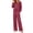 Purple, variant on Weekease 2 Piece Pajama Set for Women Crew Neck Long Sleeve Tops Drawstring Pants Casual Sleepwear Fall Nightwear with Pockets