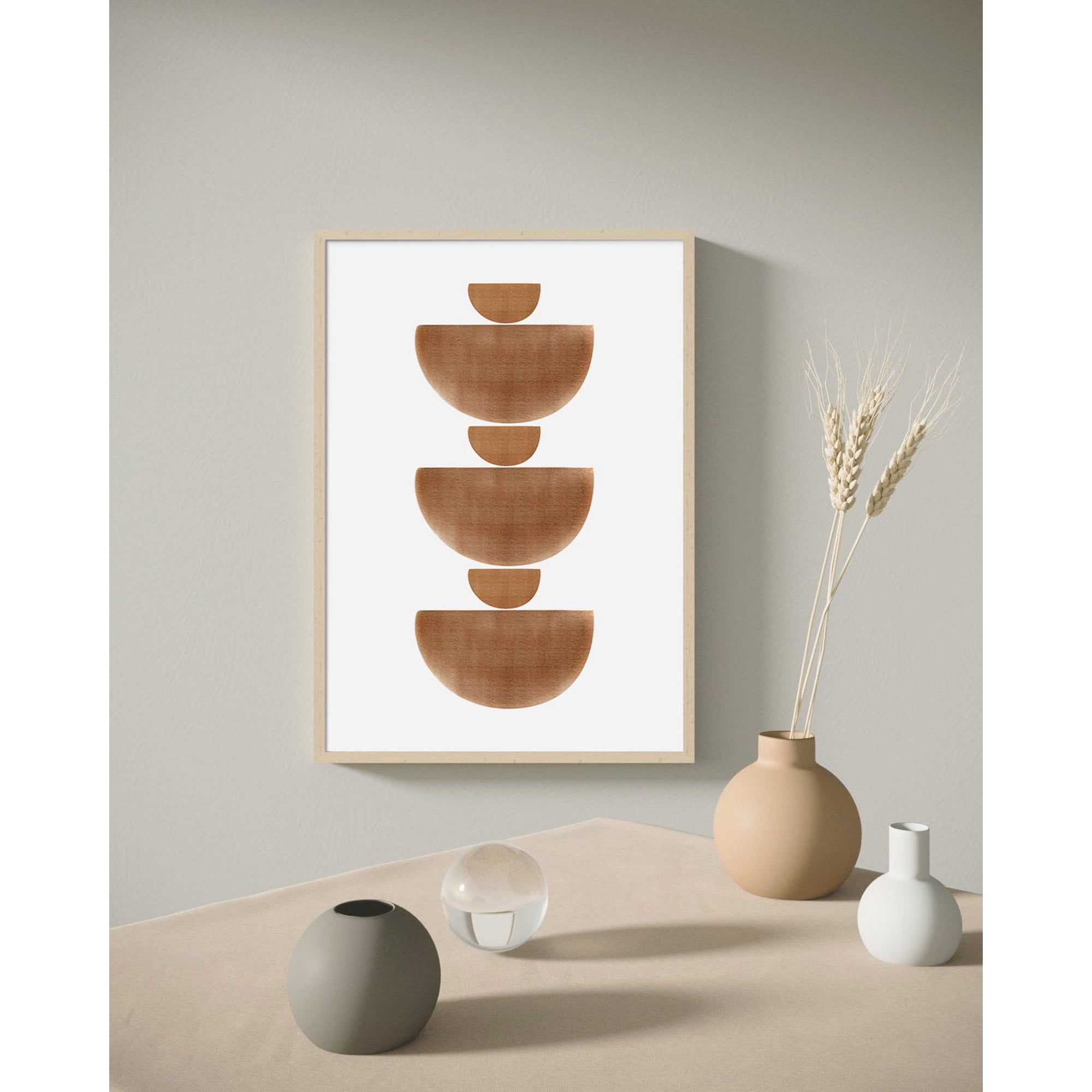 Geometric Wall Art Print Abstract Terracotta Boho Minimalist Modern Modern Living Room And Office Decor