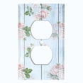 thumbnail image 2 of Metal Light Switch Plate Outlet Cover (Image Of Pastel Blue Wooden Floral Fence FEN007), 2 of 13