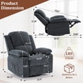 thumbnail image 2 of GEEYOO Swivel Rocker Recliner Chair with Massage and Heat Glider Recliner for Adults with Side Pockets Chenille for Living Room,Dark Grey, 2 of 6